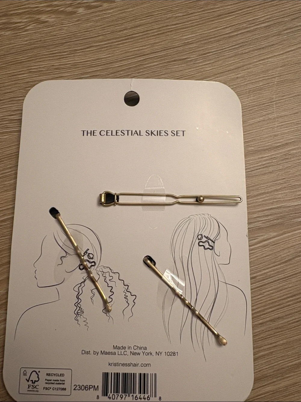 Kristin Ess Celestial Skies Gold Hair Clip Set - 3 Pack